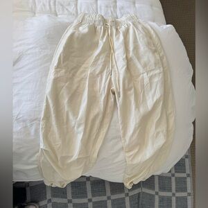 Cream Parachute Pants
